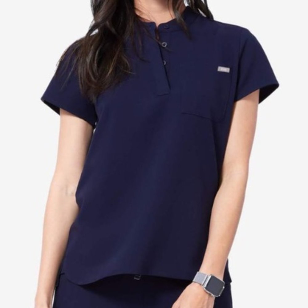 Figs Navy Embu Scrub Top Medium